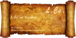 Lám Csaba névjegykártya